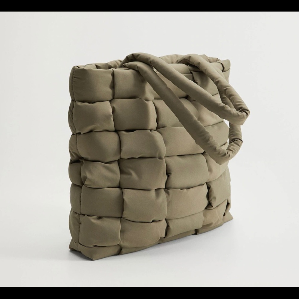 Mango Quilted Shopper Tote